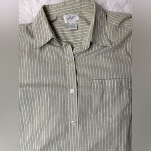 Chic womens vintage Green Striped button down Shirt